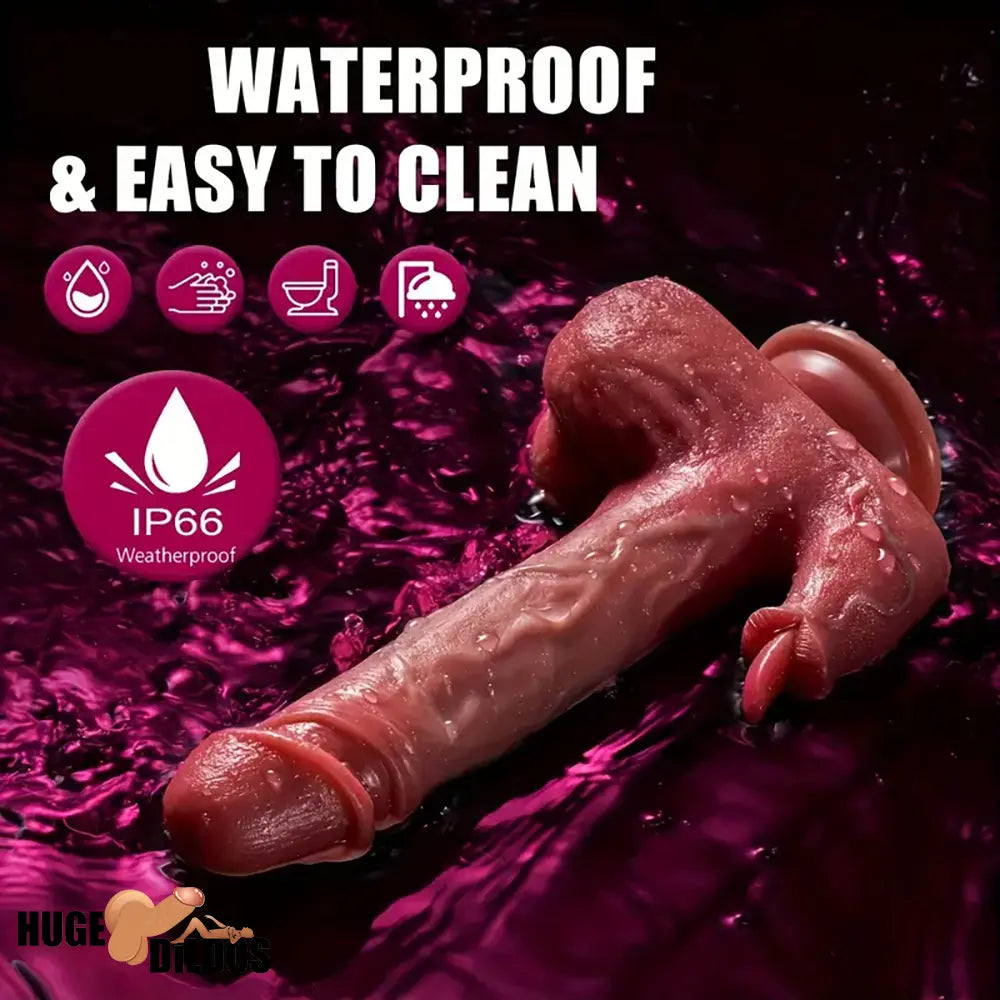 8.66in Realistic Thrusting Licking Heating Vibrator Cock Dildo For Clit