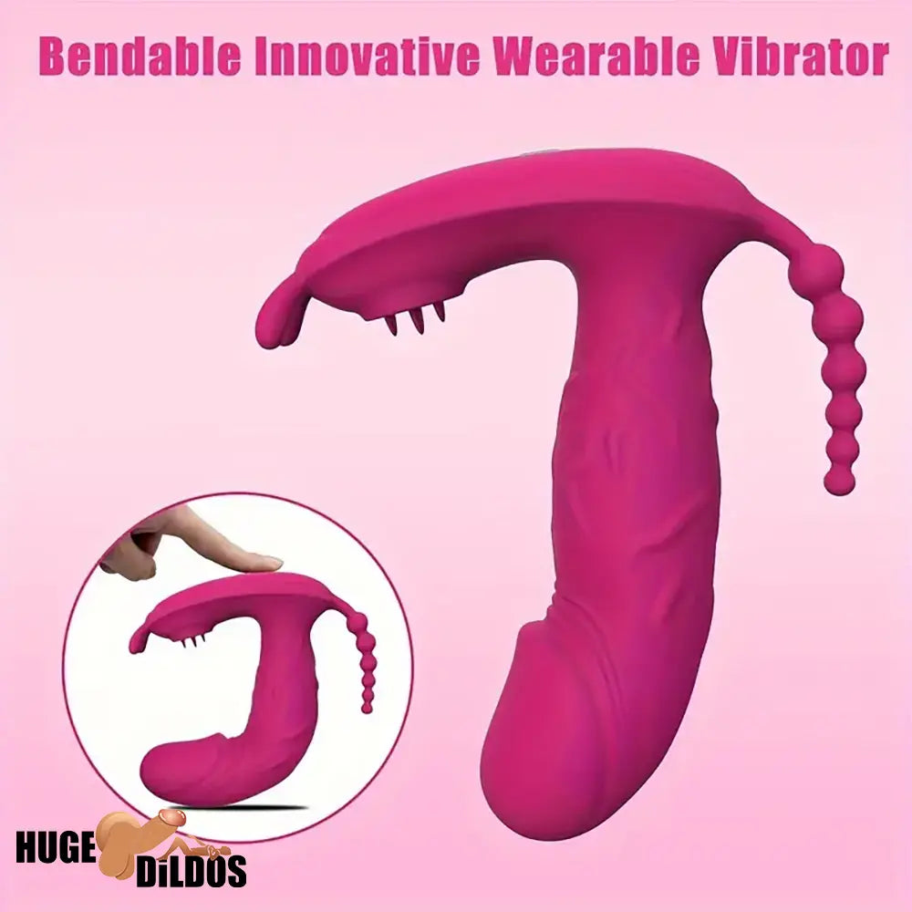 4.8in Small App Controlled Wearable Vibrating Tapping Dildo Anal Vibrator