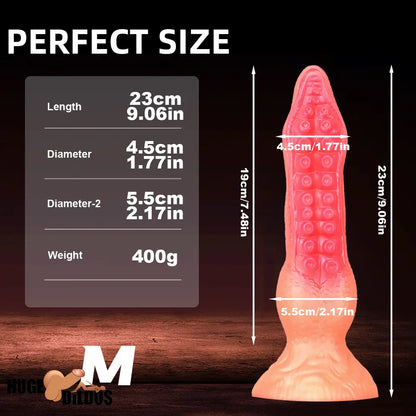 7.08in 9.06in 10.24in 11.81in Octopus Tentacle Cock Silicone Soft Big Dildo