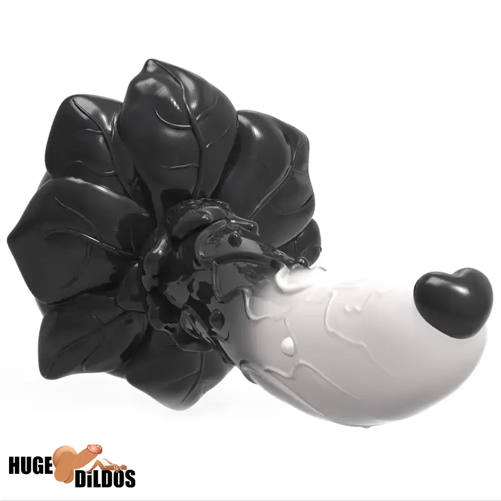 7.4in Soft Flexible Silicone Rose Shape Colored Particles Fantasy Dildo