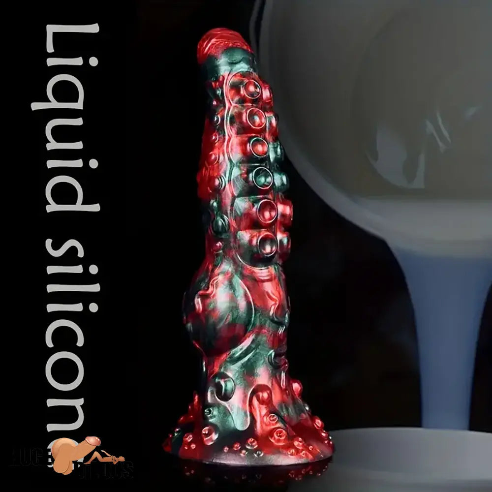 9.65in Silicone Big Soft Thick Tentacle Octopus Monster Dildo Cock