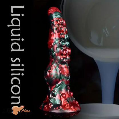 9.65in Silicone Big Soft Thick Tentacle Octopus Monster Dildo Cock