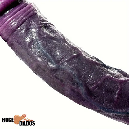 8.66in 8.74in 10.43in Oversized Big Ebony Silicone Flexible Dildo
