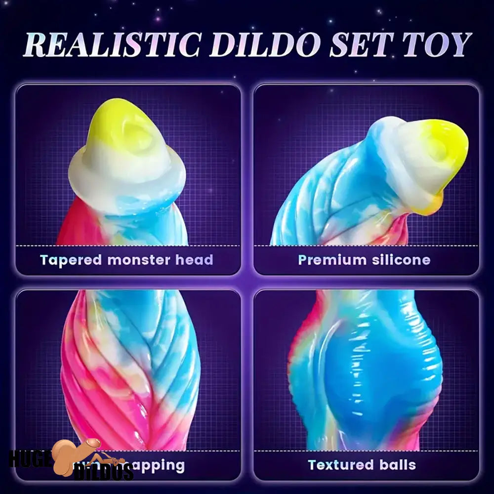 10.2in Fantasy Big Soft Silicone Monster Thrusting Vibrating Dildo Penis