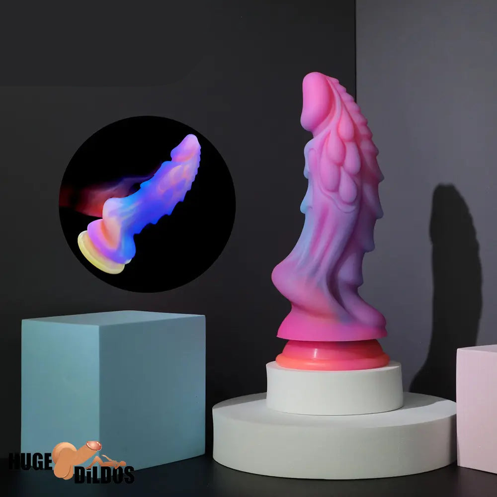 8.46in Colored Luminous Silicone Big Soft Dildo For Women Prostate