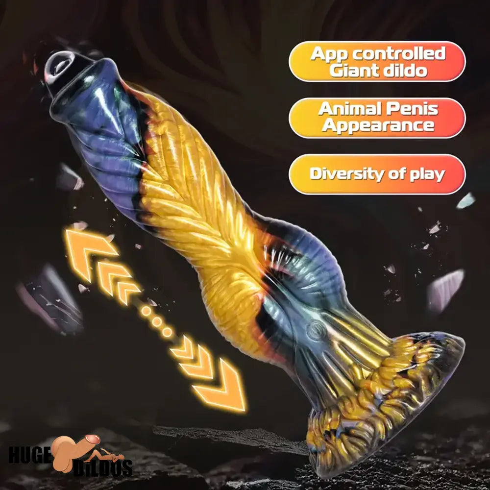 10.23in Soft Telescopic APP Control Bluetooth Monster Vibrating Dildo