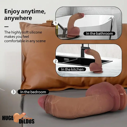 10.82in Extra Soft Silicone Big Curved Dildo For G Spot Prostate Massager