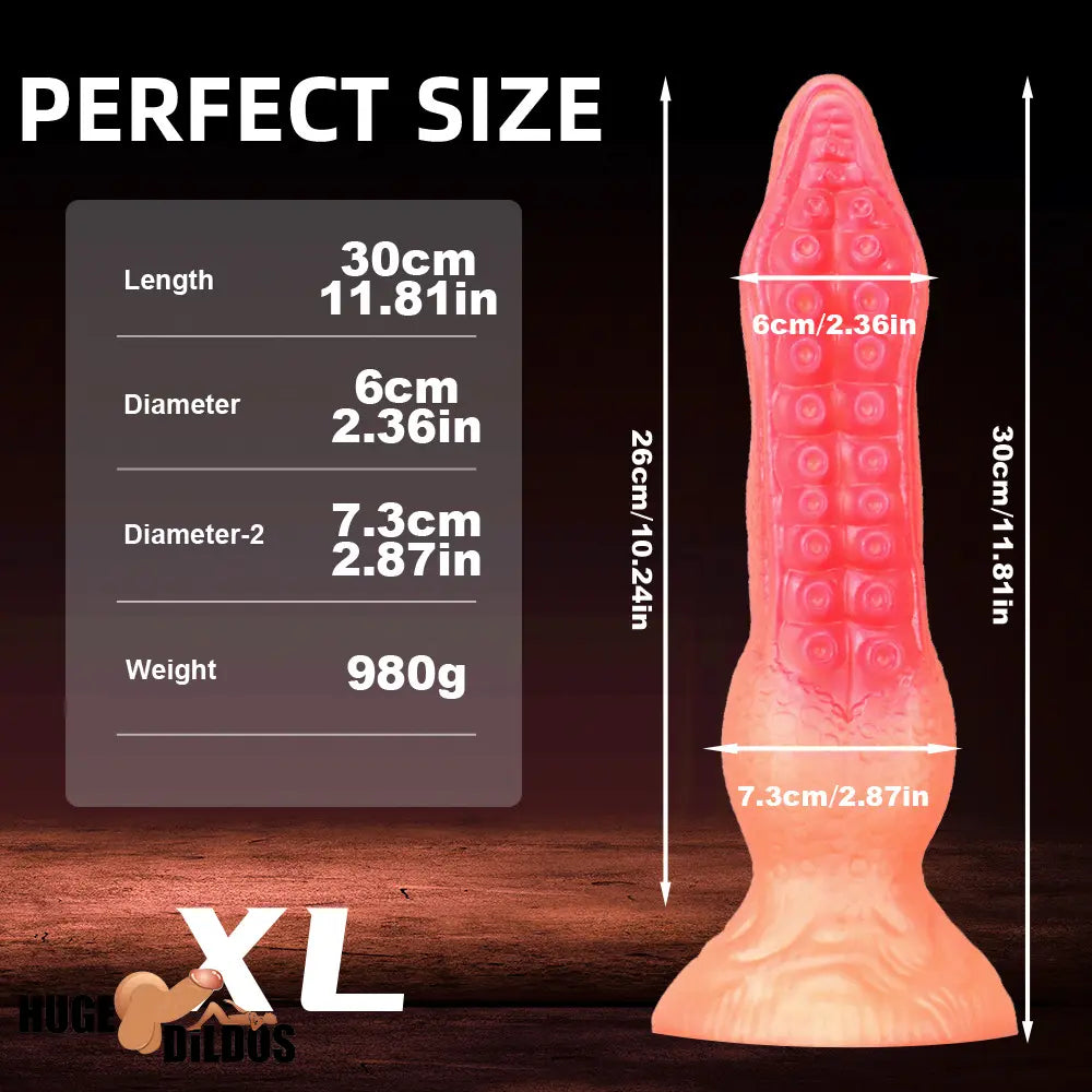 7.08in 9.06in 10.24in 11.81in Octopus Tentacle Cock Silicone Soft Big Dildo