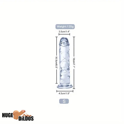6.3in 7.1in 7.7in 8.5in 9.8in 12in Realistic Clear Cock Dildo With Suction Cup