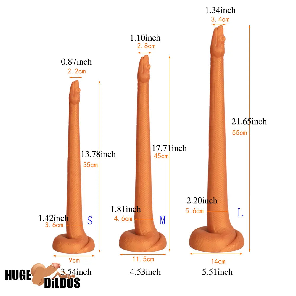13.78in 17.72in 21.65in Super Long Huge Silicone Soft Snake Cock Dildo