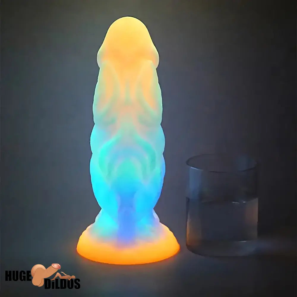 9.06in Fantasy Luminous Silicone Soft Big Dildo For Women Men Cock
