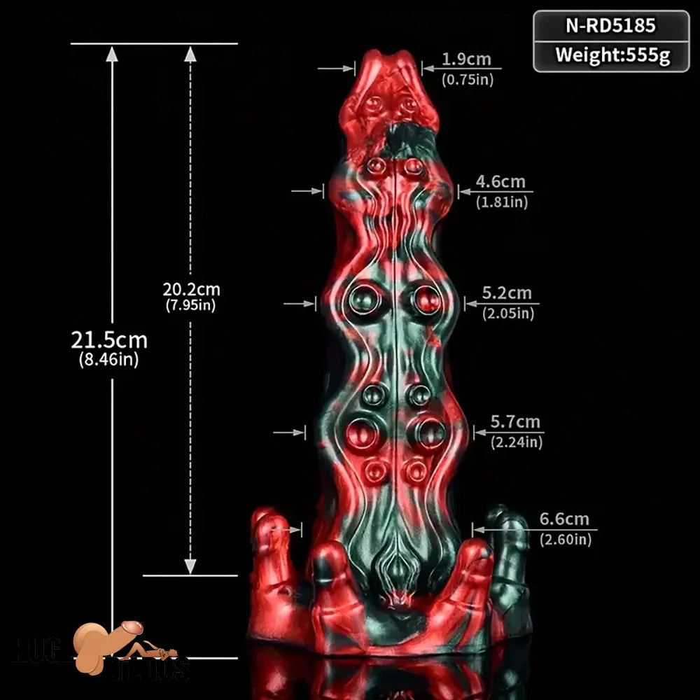 8.46in Red Devils Fantasy Big Monster Silicone Soft Dildo Love Penis