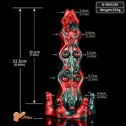 8.46in Red Devils Fantasy Big Monster Silicone Soft Dildo Love Penis