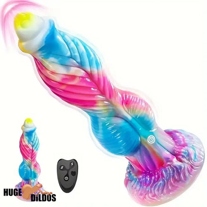 10.2in Fantasy Big Soft Silicone Monster Thrusting Vibrating Dildo Penis