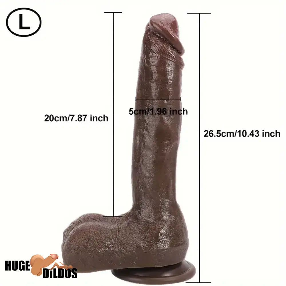 8.6in 10.43in Real Soft Big Dildo With Veined Shaft Vaginal Masturbator