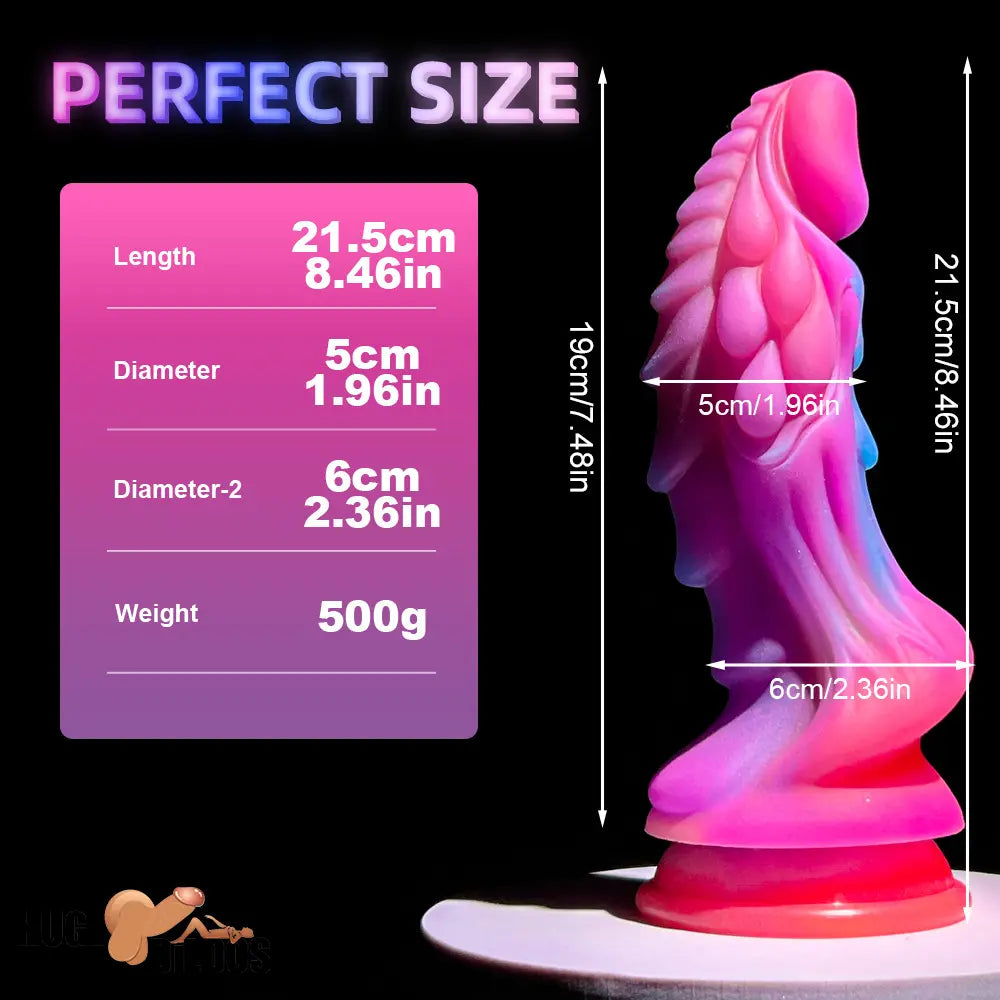 8.46in Colored Luminous Silicone Big Soft Dildo For Women Prostate