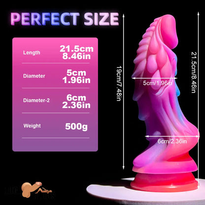 8.46in Colored Luminous Silicone Big Soft Dildo For Women Prostate