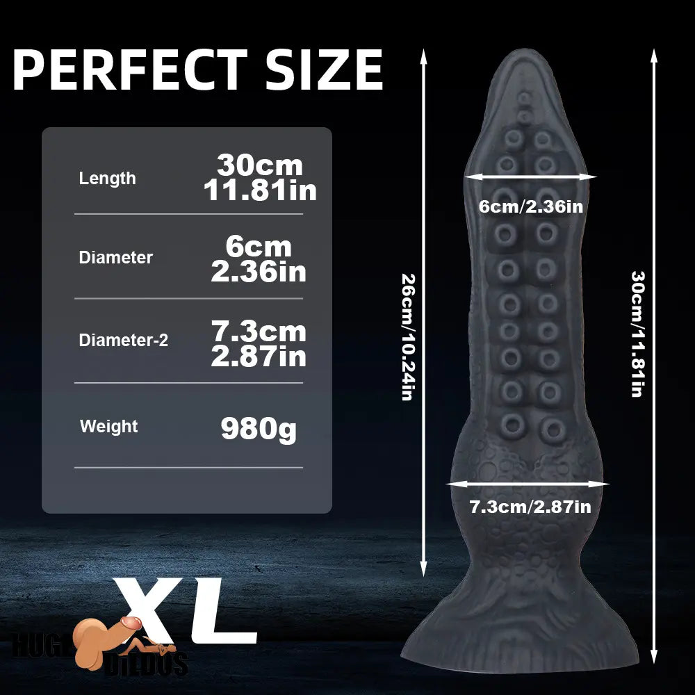 7.08in 9.06in 10.24in 11.81in Octopus Tentacle Cock Silicone Soft Big Dildo
