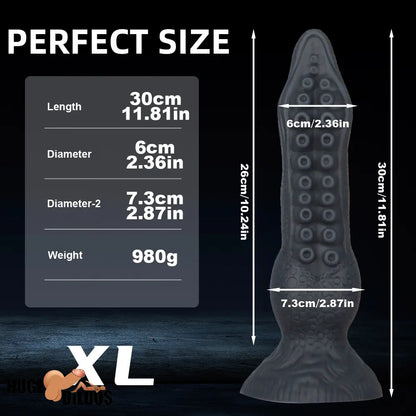 7.08in 9.06in 10.24in 11.81in Octopus Tentacle Cock Silicone Soft Big Dildo