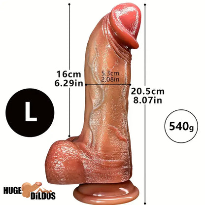 6.88in 8.07in Real Looking Silicone Flexible Dildo For Vaginal Hands Play