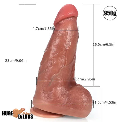 9.06in Superb Skin Thick Real Silicone Big Dildo For Female Sex Orgasm