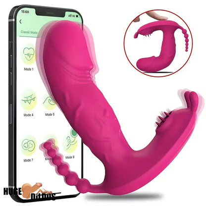 4.8in Small App Controlled Wearable Vibrating Tapping Dildo Anal Vibrator