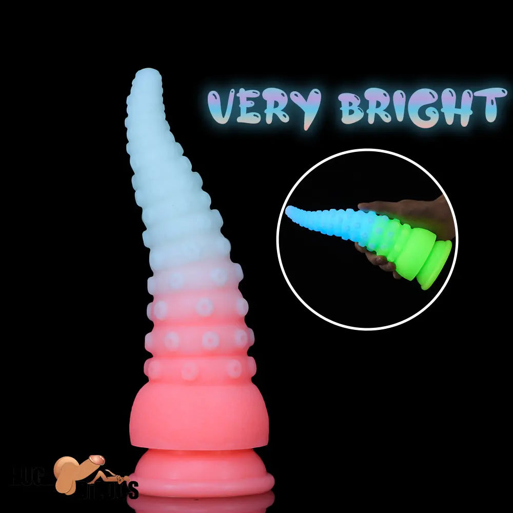 6.42in 7.48in 8.66in Fluorescent Octopus Tentacle Soft Dildo For Men