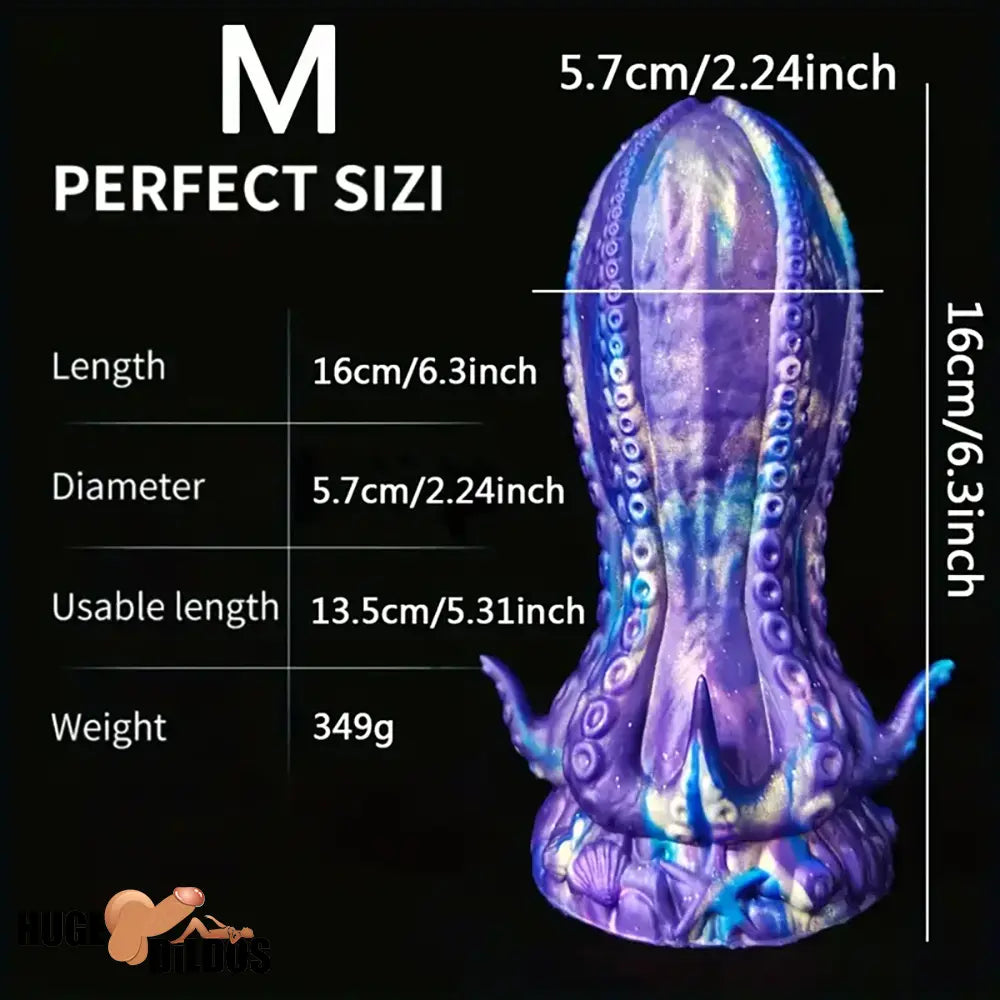 5.5in 6.3in 8.26in 9.64in Gourd Egg Starry Sky Silicone Tentacle Clit Dildo