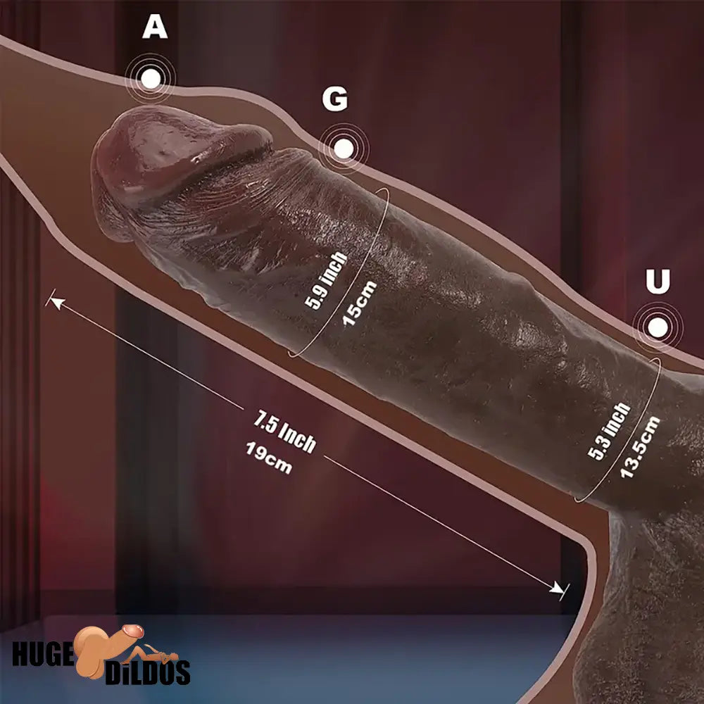 8.6in 10.43in Real Soft Big Dildo With Veined Shaft Vaginal Masturbator