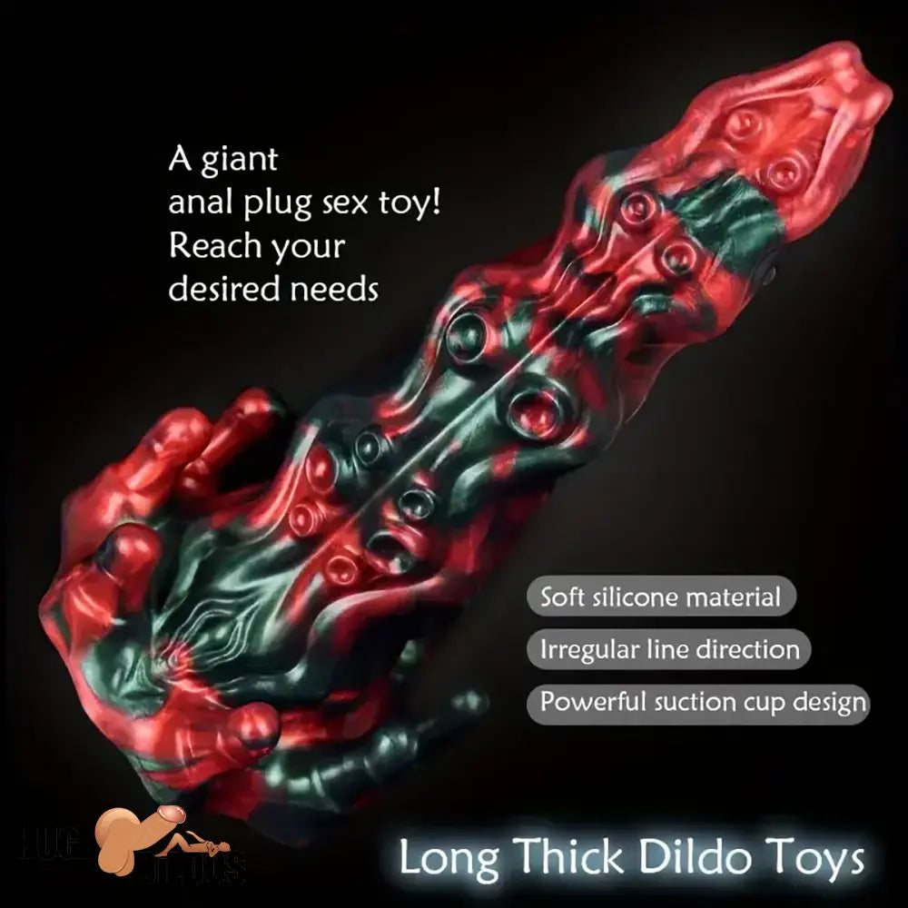 8.46in Red Devils Fantasy Big Monster Silicone Soft Dildo Love Penis