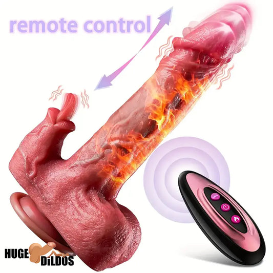 8.66in Realistic Thrusting Licking Heating Vibrator Cock Dildo For Clit