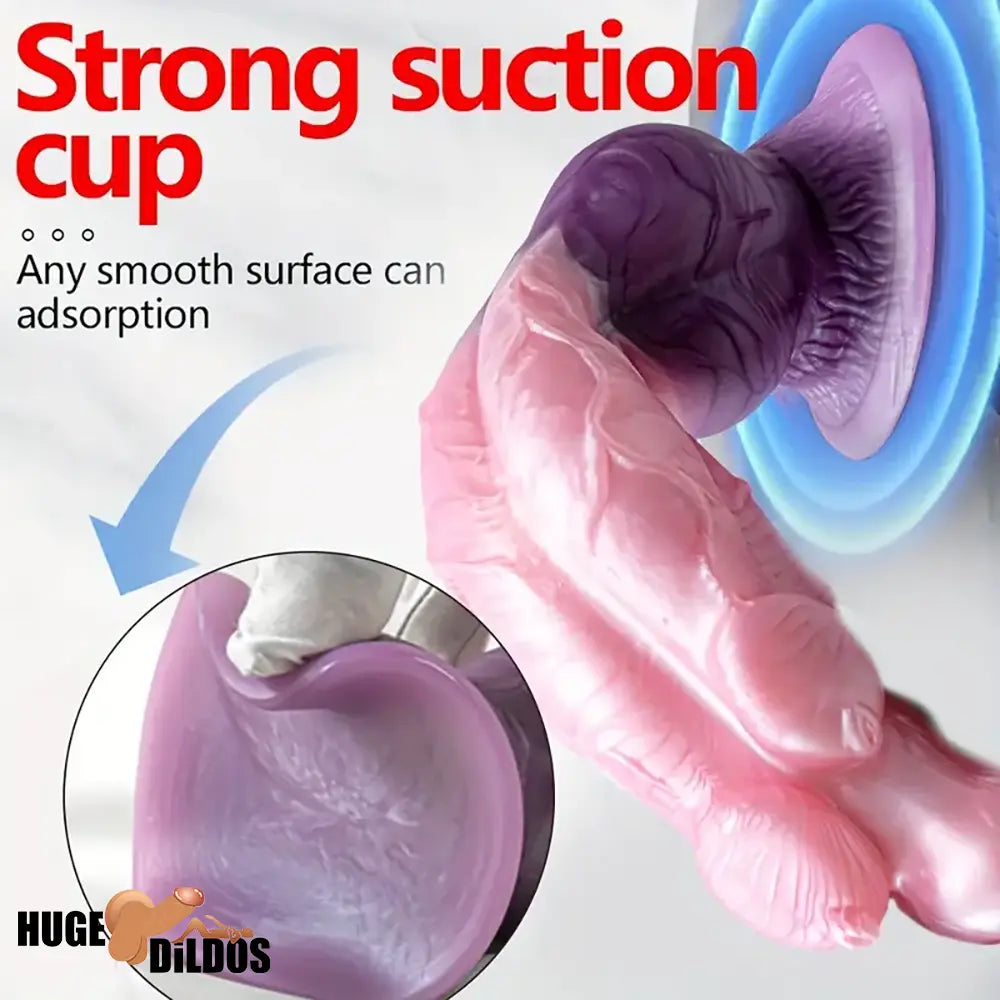 9.44in Colorful Silicone Flexible Fantasy Dog Dildo For BDSM Penis