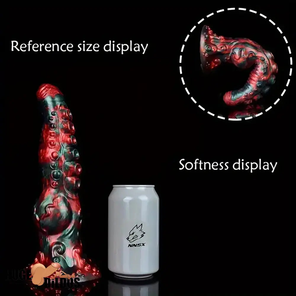 9.65in Silicone Big Soft Thick Tentacle Octopus Monster Dildo Cock