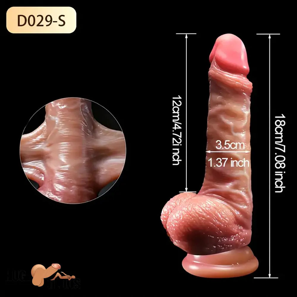 7.08in 8.46in Realistic Prostate Dildo For Women With Sliding Foreskin