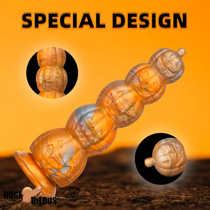 8.66in 11.85in 7.87in 11.02in Pumpkin Skull Odd Silicone Dildo For Clit