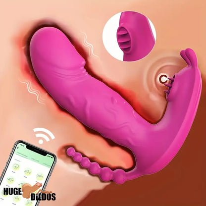 4.8in Small App Controlled Wearable Vibrating Tapping Dildo Anal Vibrator