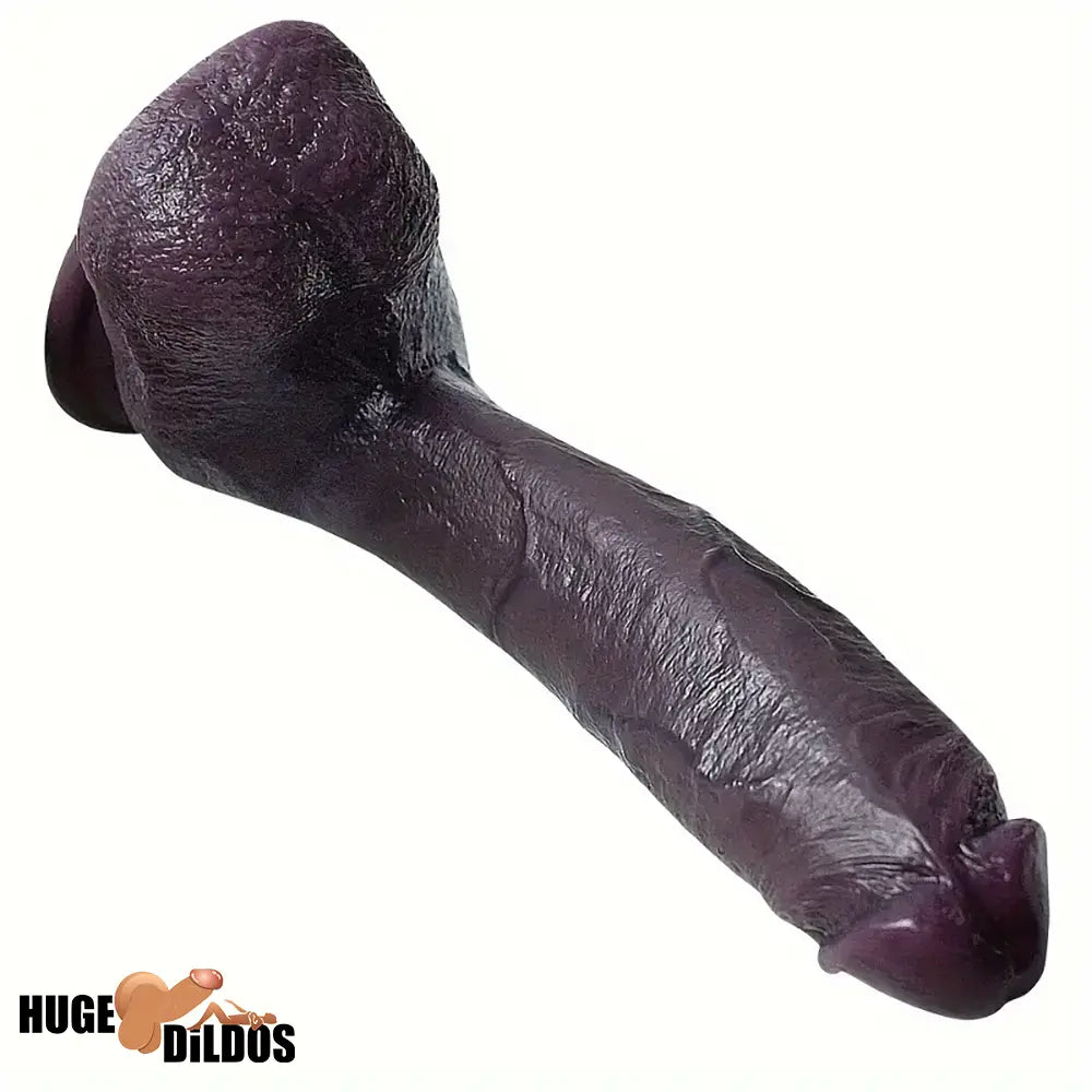 8.66in 8.74in 10.43in Oversized Big Ebony Silicone Flexible Dildo