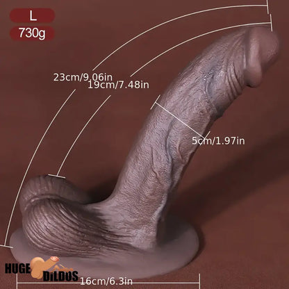 5.3in 7.09in 9.06in Ebony Silicone Soft Dildo For Clit Flirting Orgasm