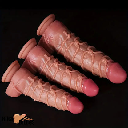 7.8in 7.87in 10.63in Fantasy Real Skin Silicone SM Bondage Big Penis Dildo