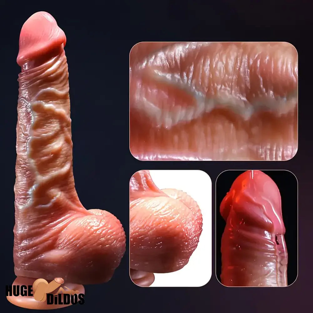 7.08in 8.46in Realistic Prostate Dildo For Women With Sliding Foreskin