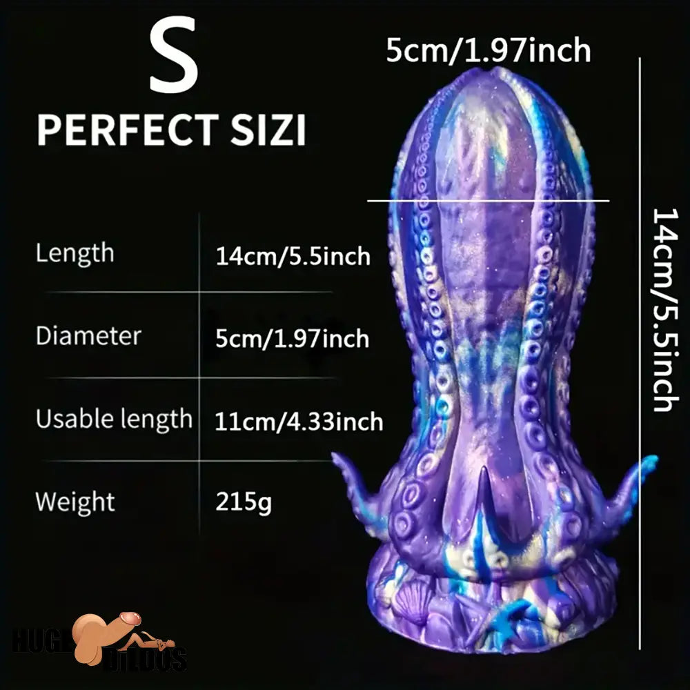 5.5in 6.3in 8.26in 9.64in Gourd Egg Starry Sky Silicone Tentacle Clit Dildo