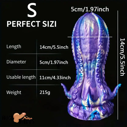 5.5in 6.3in 8.26in 9.64in Gourd Egg Starry Sky Silicone Tentacle Clit Dildo