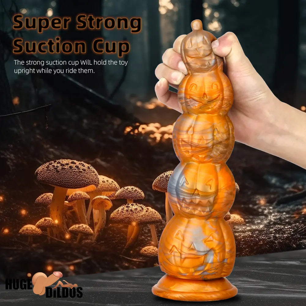 8.66in 11.85in 7.87in 11.02in Pumpkin Skull Odd Silicone Dildo For Clit
