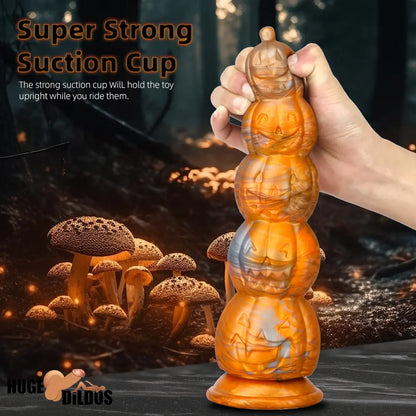 8.66in 11.85in 7.87in 11.02in Pumpkin Skull Odd Silicone Dildo For Clit