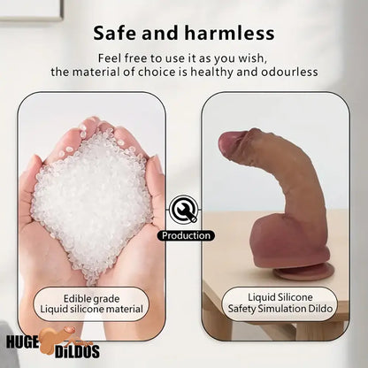 10.82in Extra Soft Silicone Big Curved Dildo For G Spot Prostate Massager