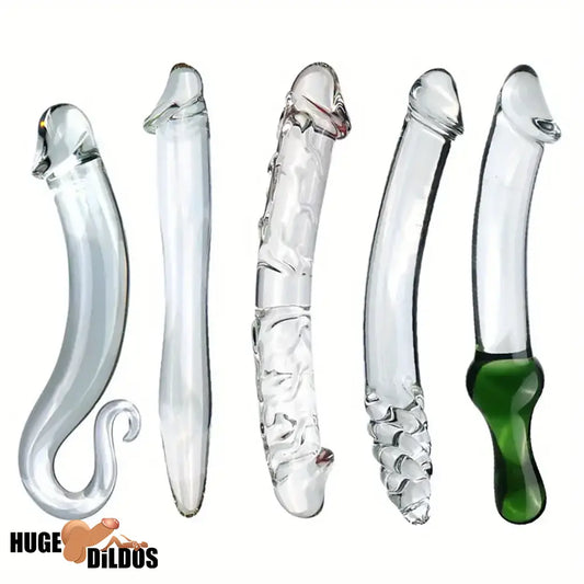 6.49in 8.26in Glass Dual Heads Dildo For G Spot Anal Vaginal Stimulation