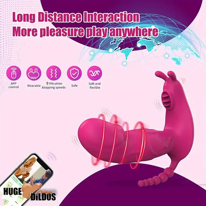 4.8in Small App Controlled Wearable Vibrating Tapping Dildo Anal Vibrator
