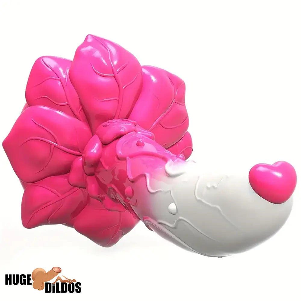 7.4in Soft Flexible Silicone Rose Shape Colored Particles Fantasy Dildo