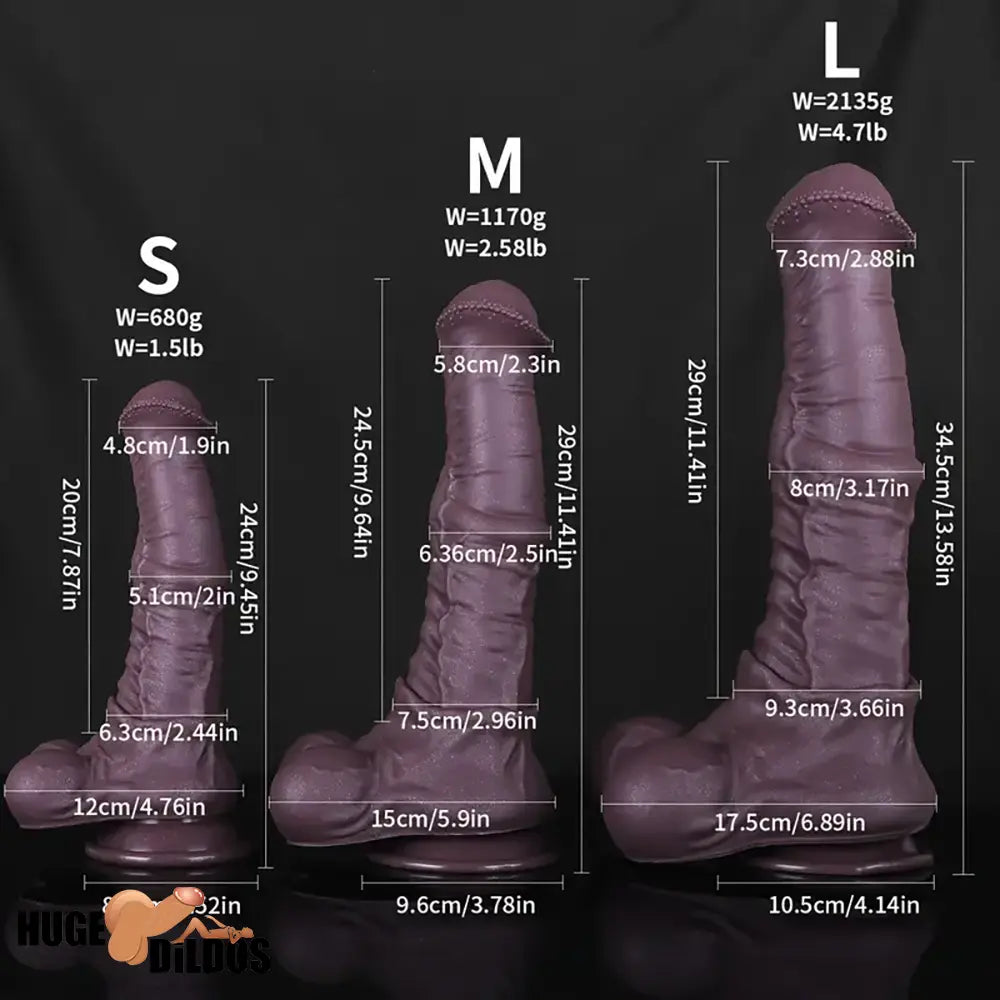 9.45in 11.41in 13.58in Silicone Animal Horse Dildo For Vagina Prostate
