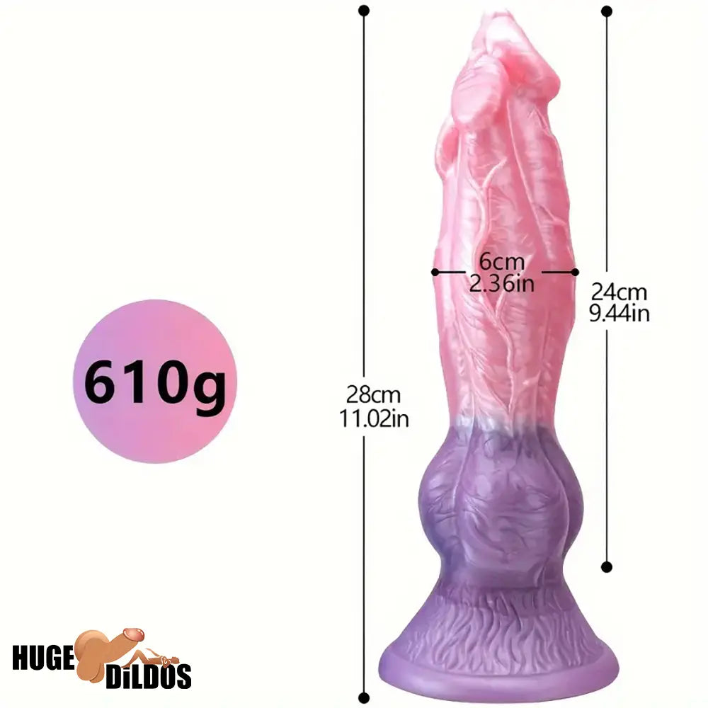 9.44in Colorful Silicone Flexible Fantasy Dog Dildo For BDSM Penis